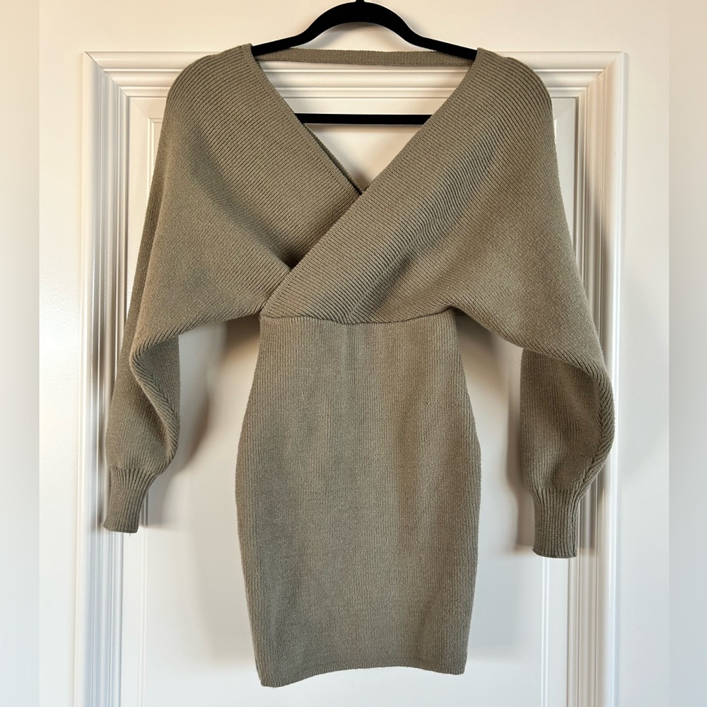 Indikah Olive Sweater Dress